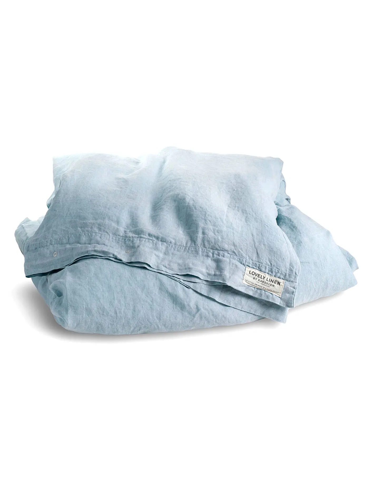 LOVELY LINEN | Leinen-Deckenbezug Misty 135x200cm Cloud | blau